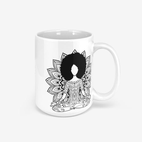 Afro Black & White Meditation Mug
